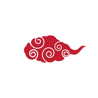 Çin Bulutları logo vektör çizim şablonu