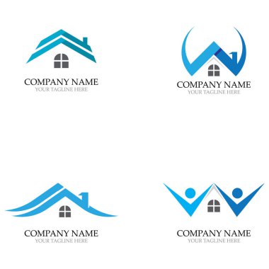 Ev Logoları ve şablon sembolleri vektörü