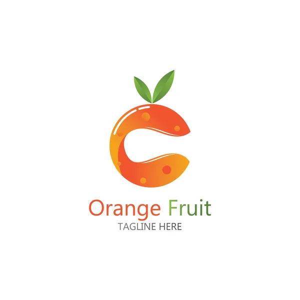 Diseño Logo Fruta Naranja Vector Icono Ilustración Diseño — Vector de stock