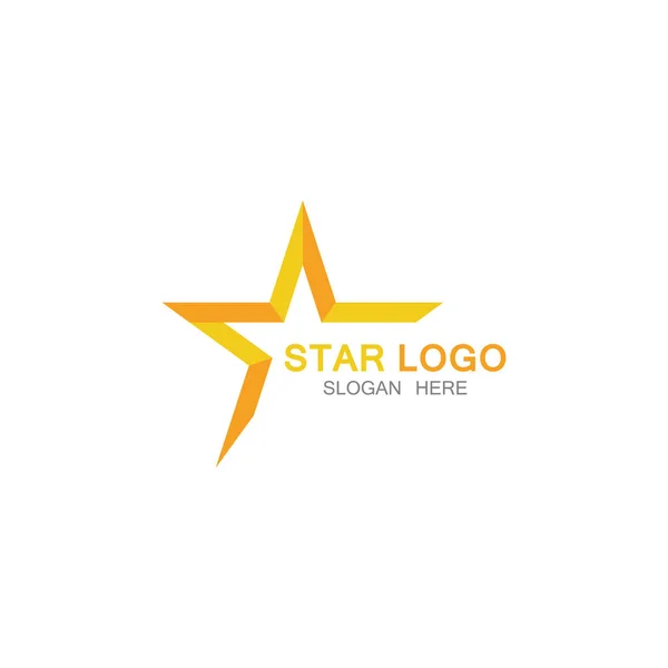 Gold Star Logo Διάνυσμα Κομψό Στυλ Μαύρο Φόντο — Διανυσματικό Αρχείο