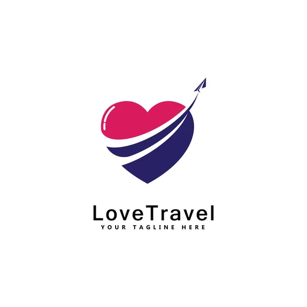 Love Travel Logo Template Design Vector Emblem Design Concept Creative — Stock Vector