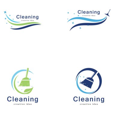 Yaratıcı Temizlik Kavramı Logo Tasarım Şablonu