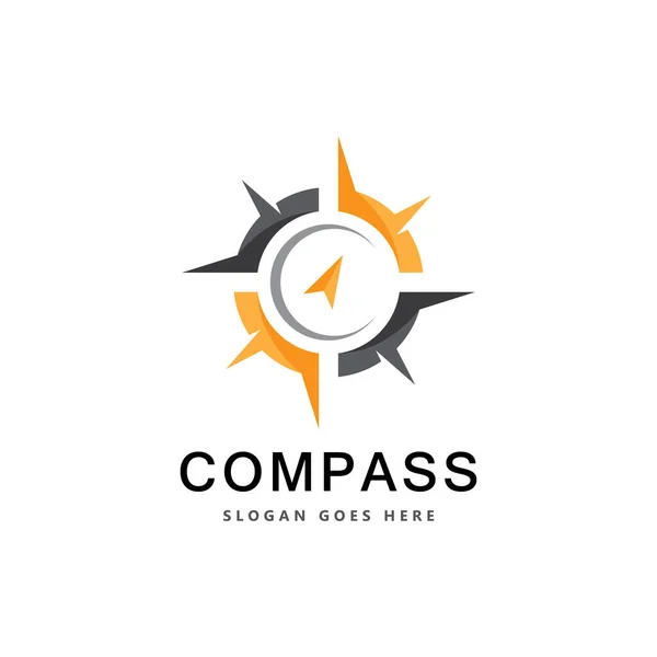Criativa Bússola Concept Logo Design Template — Vetor de Stock