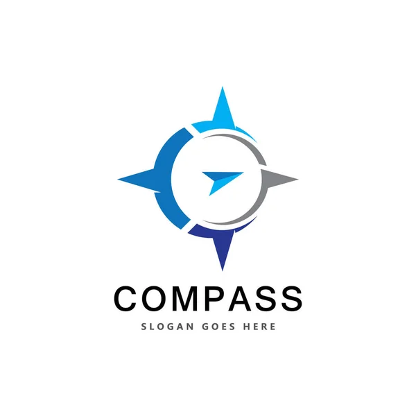 Kreativer Kompass Konzept Logo Design Vorlage — Stockvektor