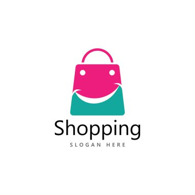 alışveriş çantası vektör logo tasarım şablonu