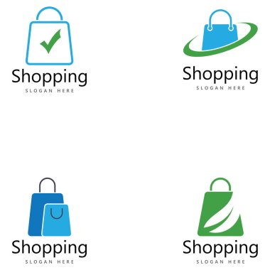 alışveriş çantası vektör logo tasarım şablonu