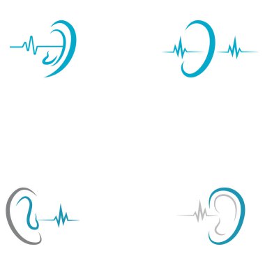 ear hearing logo template vector