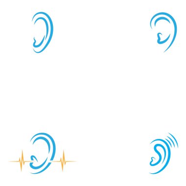ear hearing logo template vector