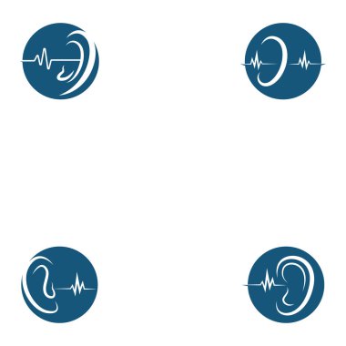 ear hearing logo template vector