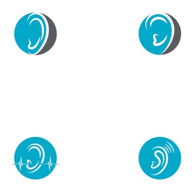 ear hearing logo template vector