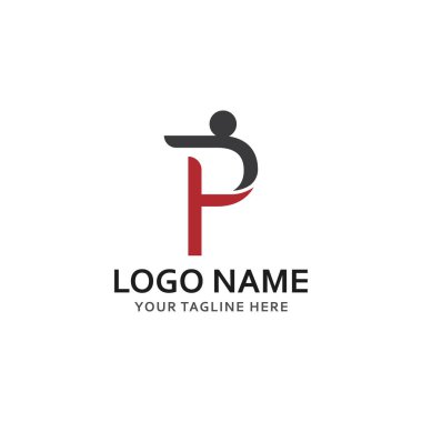 p insanlar logosu ve sembol vektör simgesi