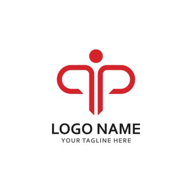 p insanlar logosu ve sembol vektör simgesi