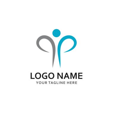 p insanlar logosu ve sembol vektör simgesi