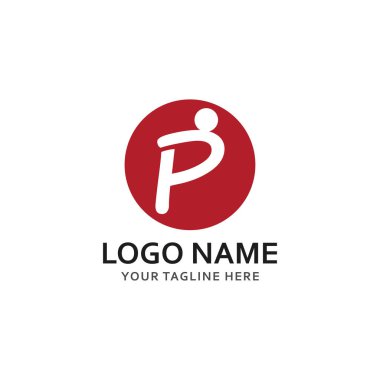 p insanlar logosu ve sembol vektör simgesi
