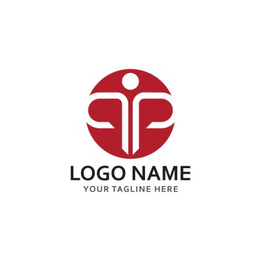 p insanlar logosu ve sembol vektör simgesi