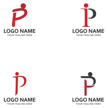 p insanlar logosu ve sembol vektör simgesi