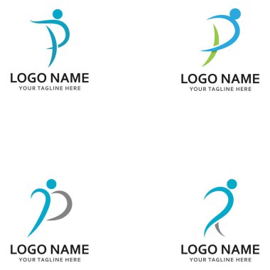 p insanlar logosu ve sembol vektör simgesi