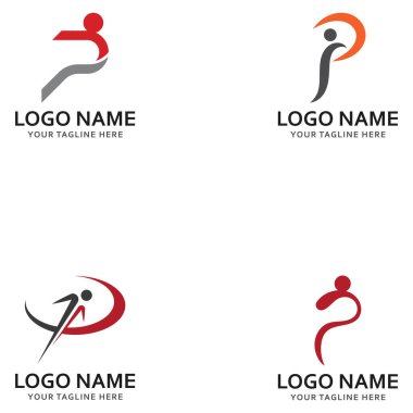 p insanlar logosu ve sembol vektör simgesi