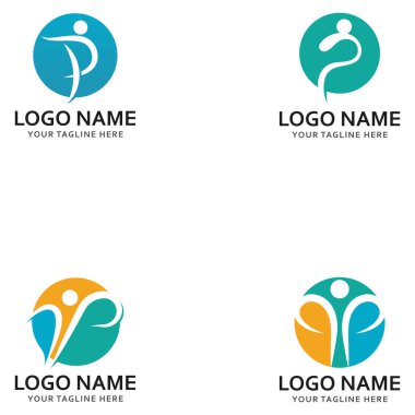 p insanlar logosu ve sembol vektör simgesi