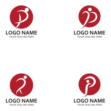 p insanlar logosu ve sembol vektör simgesi
