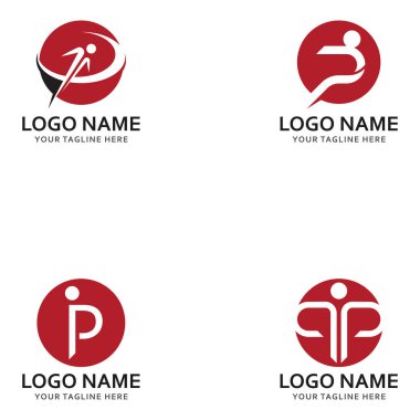 p insanlar logosu ve sembol vektör simgesi