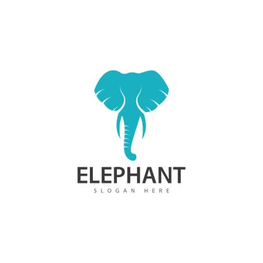 Fil logo vektör simgesi. Hayvanat bahçesi fil sembolü basit baş simgesi Afrika logosu