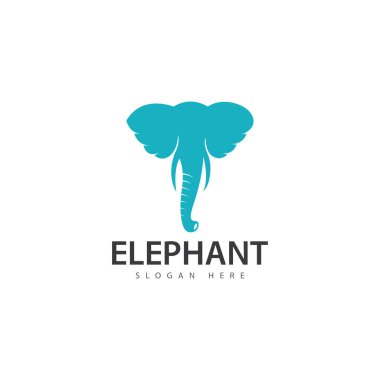 Fil logo vektör simgesi. Hayvanat bahçesi fil sembolü basit baş simgesi Afrika logosu