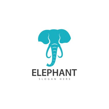 Fil logo vektör simgesi. Hayvanat bahçesi fil sembolü basit baş simgesi Afrika logosu