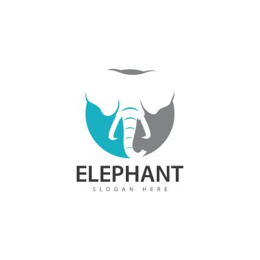 Fil logo vektör simgesi. Hayvanat bahçesi fil sembolü basit baş simgesi Afrika logosu