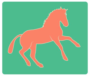 At, taslak çizimi, amblem, rozet, logo.