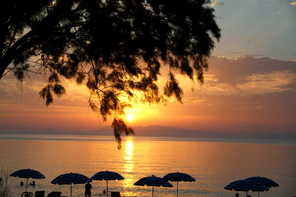 Sonnenuntergang am Abend auf der Insel Rhodos — Stockfoto