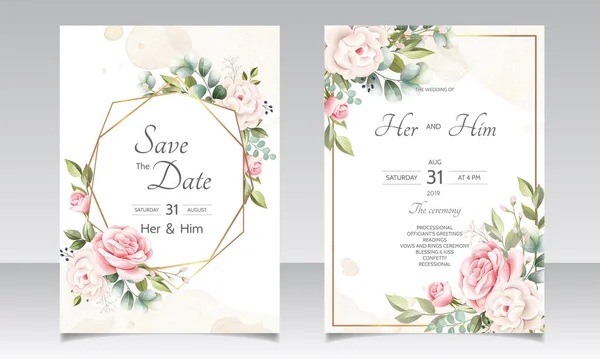 Güzel Çiçek Çelengi Davetiye Şablonu