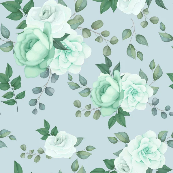 Zarif, pürüzsüz desen yeşil çiçek ve yapraklar.