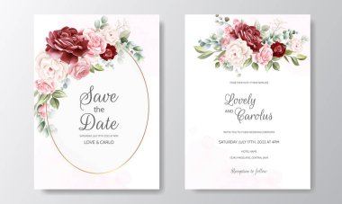 Güzel Çiçek Çelengi Davetiye Şablonu