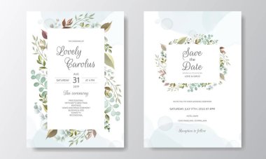 Güzel Çiçek Çelengi Davetiye Şablonu