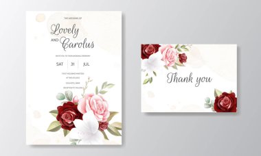 Güzel Çiçek Çelengi Davetiye Şablonu