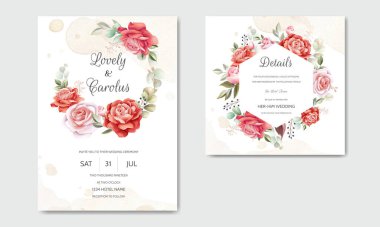 Güzel Çiçek Çelengi Davetiye Şablonu