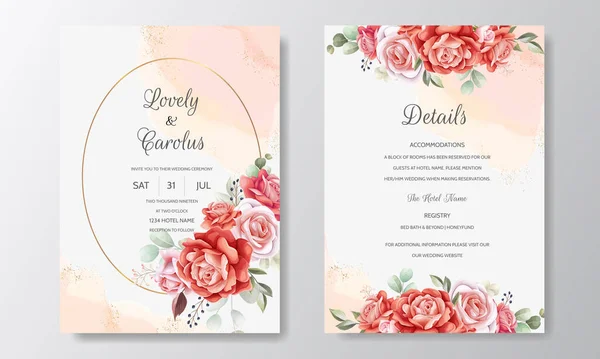 Güzel Çiçek Çelengi Davetiye Şablonu