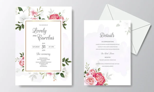 Güzel Çiçek Çelengi Davetiye Şablonu