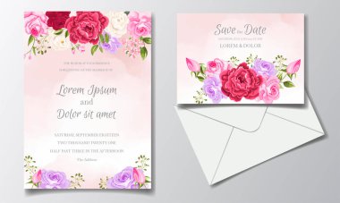 Güzel Çiçek Çelengi Davetiye Şablonu