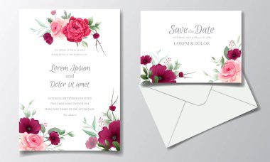 Güzel Çiçek Çelengi Davetiye Şablonu