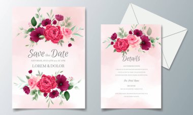 Güzel Çiçek Çelengi Davetiye Şablonu