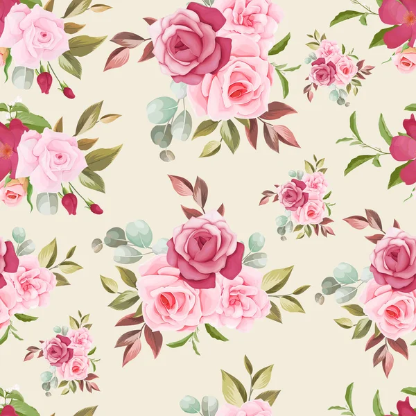 Beau Motif Floral Laisse Sans Couture — Image vectorielle