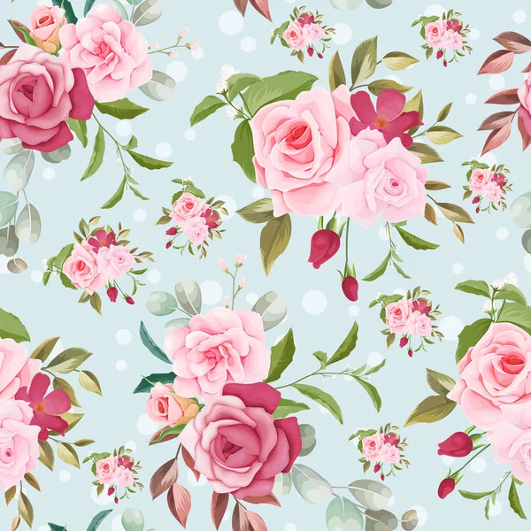 Beau Motif Floral Laisse Sans Couture — Image vectorielle