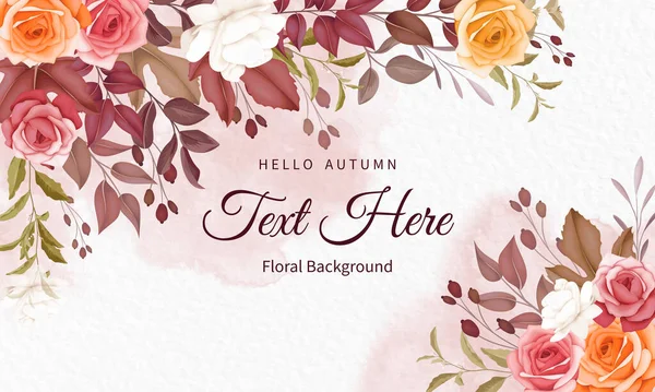 Όμορφη Floral Χέρι Σχέδιο Πλαίσιο Φόντου — Διανυσματικό Αρχείο