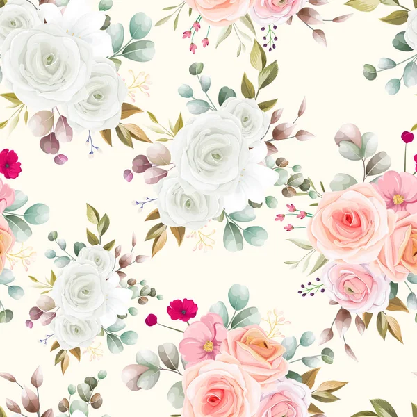 Seamless Pattern Beautiful Floral — Stock Vector