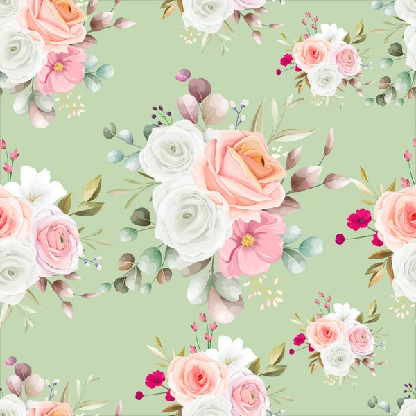 Seamless Pattern Beautiful Floral — Stock Vector