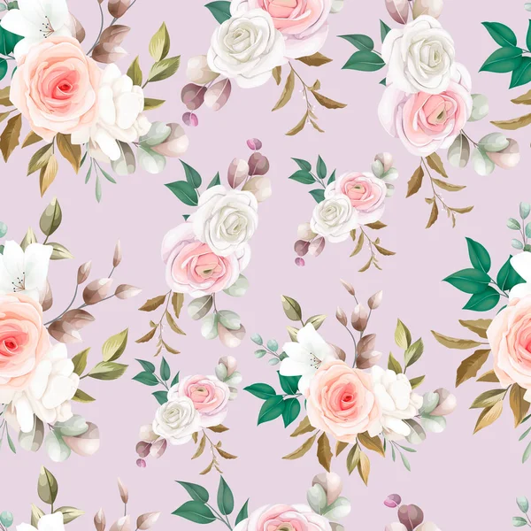 Beautiful Floral Seamless Pattern — Stock Vector