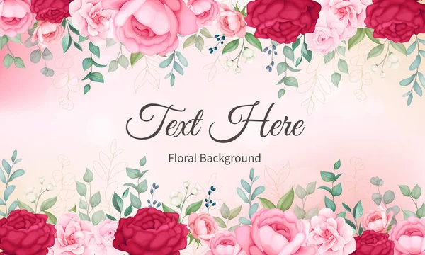 Schöne Blühende Blumen Und Blätter Hintergrund — Stockvektor