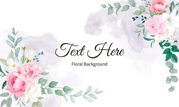 Bela Flor Floral Folhas Fundo —  Vetores de Stock